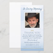 Vreedzame Hemelblauw In Lieve Herinnering Dank Je  Bedankkaart (Voorkant / Achterkant)