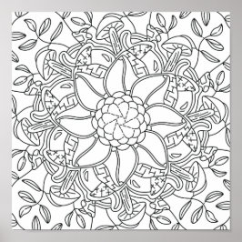 Vreedzame herfst: boskleuring poster