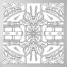 Vreedzame herfst: vlinder in de kleurstelling van poster