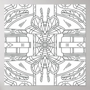 Vreedzame herfst: vlinder in de kleurstelling van  poster