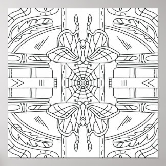 Vreedzame herfst: vlinder in de kleurstelling van  poster