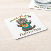 Vreedzame Hippie Boho Kitten Vibes Kartonnen Onderzetters (Schuin)