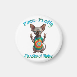 Vreedzame Hippie Boho Kitten Vibes Magneet