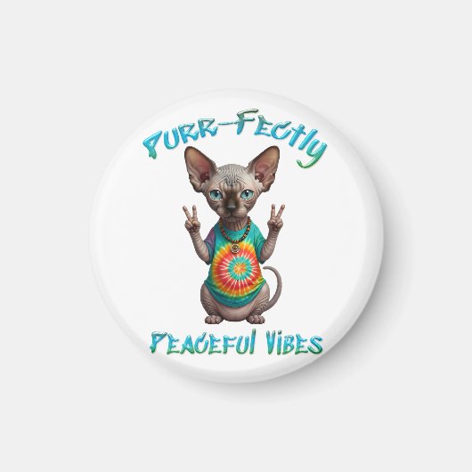 Vreedzame Hippie Boho Kitten Vibes Magneet (Voorkant)