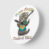 Vreedzame Hippie Boho Kitten Vibes Ronde Klok (Hoek)