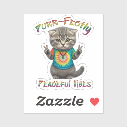 Vreedzame Hippie Boho Kitten Vibes Sticker (Vel)
