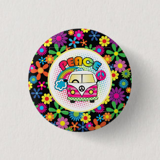 Vreedzame Hippy Ronde Button 3,2 Cm