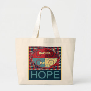 Vreedzame hoop: een kalmerend ontwerp Hakuna Matat Grote Tote Bag