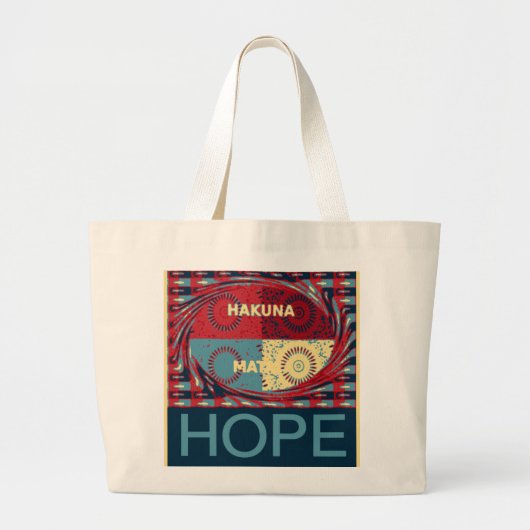 Vreedzame hoop: een kalmerend ontwerp Hakuna Matat Grote Tote Bag (Voorkant)