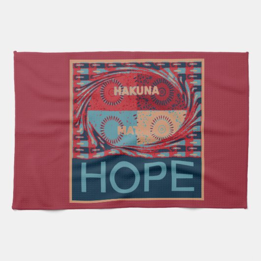 Vreedzame hoop: een kalmerend ontwerp Hakuna Matat Theedoek (Horizontaal)