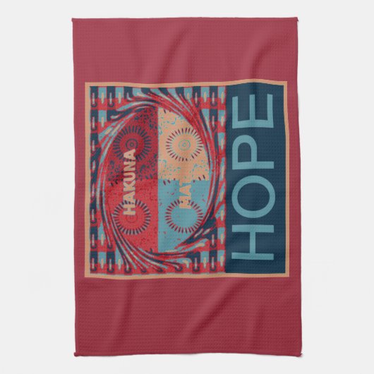 Vreedzame hoop: een kalmerend ontwerp Hakuna Matat Theedoek (Verticaal)