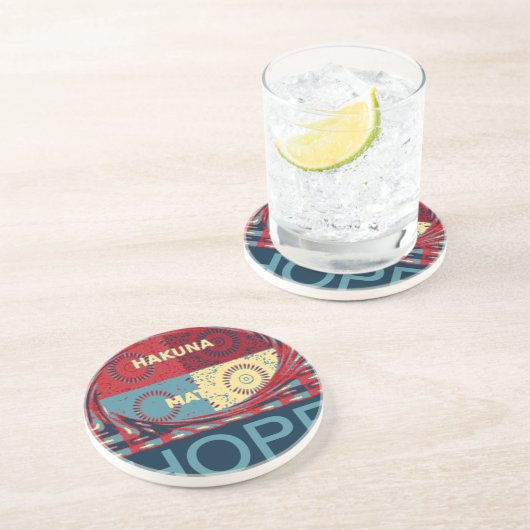 Vreedzame hoop: een kalmerend ontwerp Hakuna Matat Zandsteen Onderzetter (Zijkant)