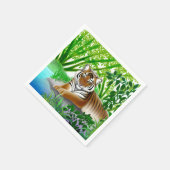 Vreedzame jonge tijger in Oerwoud Papieren servett Servetten (Hoek)