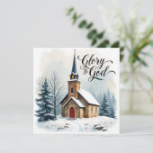 Vreedzame Kerkscène Religieuze Kerst Feestdagenkaart (Staand voorkant)