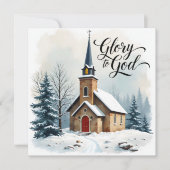 Vreedzame Kerkscène Religieuze Kerst Feestdagenkaart (Voorkant)