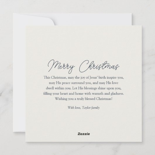 Vreedzame Kerkscène Religieuze Kerst Feestdagenkaart (Achterkant)