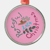 Vreedzame Kerst 2024 Mistletoe Bird Ornament (Voorkant)