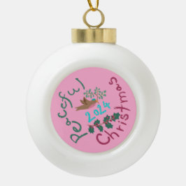 Vreedzame Kerst 2024 Mistletoe Bird Ornament