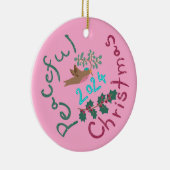 Vreedzame Kerst 2024 Mistletoe Bird Ornament (Rechts)