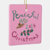 Vreedzame Kerst 2024 Mistletoe Bird Ornament (Rechts)