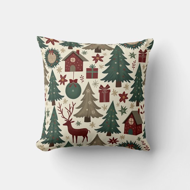 Vreedzame Kerst kussen kussen (Voorkant)