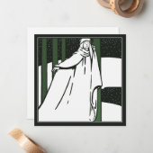 Vreedzame Kerst Pre Raphaelite Kerst Kaart Notitiekaartje (Voorkant / Achterkant in situ)