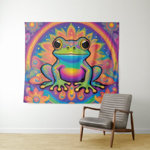 Vreedzame Kikker Vibe's voor je Ruimte Wandkleed