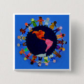 Vreedzame kinderen over de hele wereld Button (Voorkant)