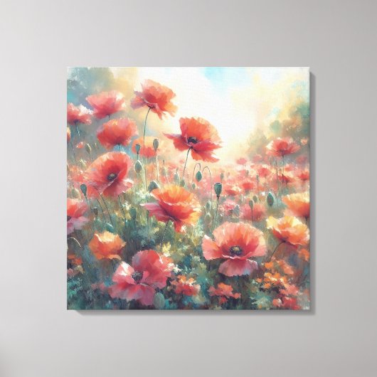 Vreedzame Klaprozenweide Canvas Afdruk (Voorkant)