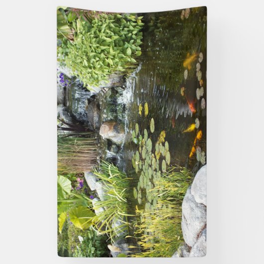 Vreedzame Koi Pond Banner (Verticaal)