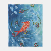Vreedzame Koi Vis Waterverf Fleece Deken (Voorkant)