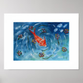 Vreedzame Koi Vis Waterverf Muur Kunst Poster (Voorkant)