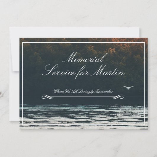 Vreedzame Lakeside Sunset Memorial Uitnodiging (Voorkant)