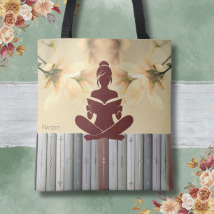 Vreedzame Lezer Canvas tas voor Book Lover Yellow
