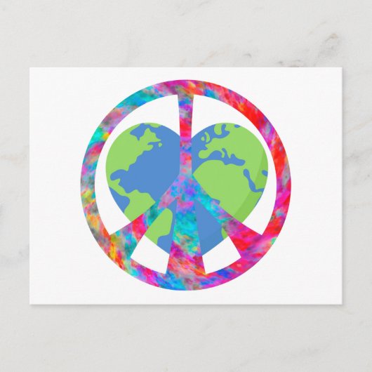 Vreedzame liefdevolle aarde ansichtkaart briefkaart (Voorkant)