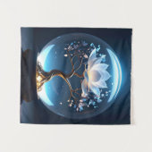 Vreedzame Lotus Sphere Tapestry Wandkleed (Voorkant (horizontaal))