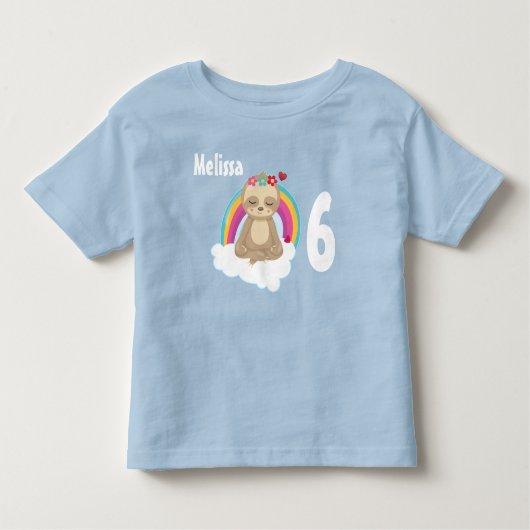 Vreedzame luiaard mediteren op een Cloud Verjaarda Kinder Shirts (Voorkant)