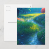 Vreedzame Melodie van een Stroom Feestdagenkaart (Voorkant / Achterkant)