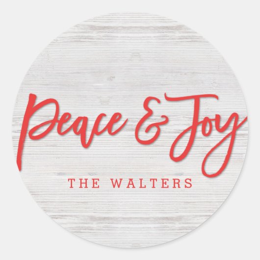 Vreedzame Monogram Custom Holiday Sticker (Voorkant)