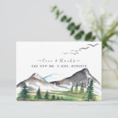 Vreedzame Mountain Woodland Forest trouwfoto Bedankkaart (Staand voorkant)