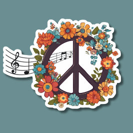 Vreedzame muziek waterdicht sticker