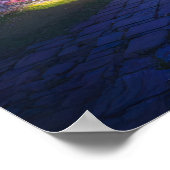 Vreedzame nacht in een plattelandsdorp in Japan Poster (Hoek)