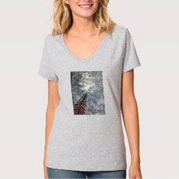 Vreedzame nachthemel in het bos met sterren t-shirt