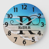 Vreedzame Oceaan Front R Monogram Grote Klok (Voorkant)