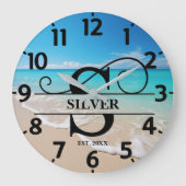 Vreedzame oceaan front s monogram grote klok (Voorkant)