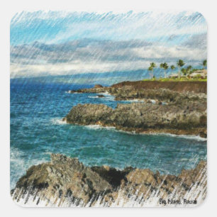 Vreedzame Oceaan Vierkante Sticker