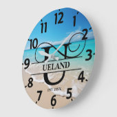 Vreedzame Oceaanstrand U Monogram Grote Klok (Hoek)