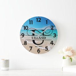 Vreedzame Oceaanstrand U Monogram Grote Klok