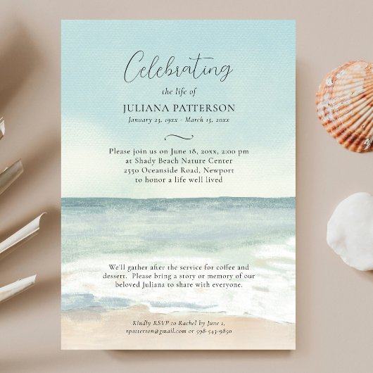 Vreedzame Ocean Beach Viering van het leven Foto Kaart