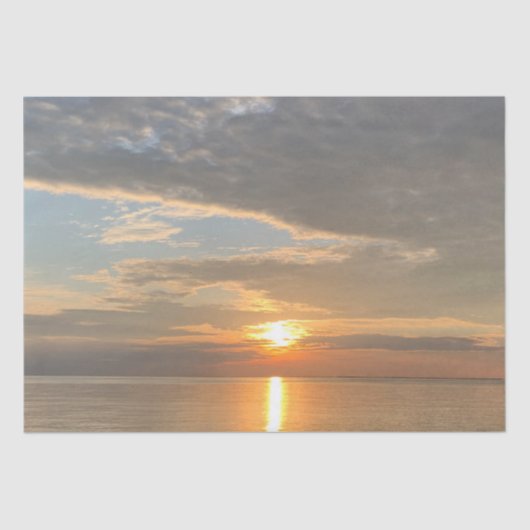 Vreedzame Ocean Sky Sunrise Foto Tissuepapier (Voorkant)